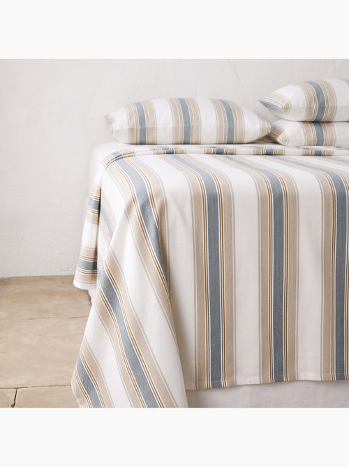 Set lenzuola 100% cotone con federa/e, righe larghe - gamusi. - Kiabi