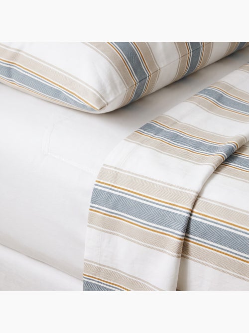 Set lenzuola 100% cotone con federa/e, righe larghe - gamusi. - Kiabi