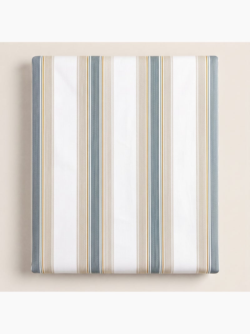 Set lenzuola 100% cotone con federa/e, righe larghe - gamusi. Beige - Kiabi