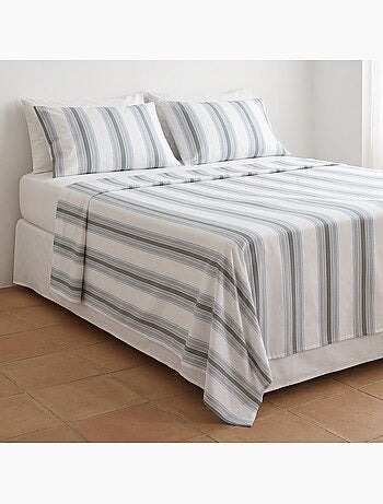 Set lenzuola 100% cotone con federa/e, righe larghe - gamusi.