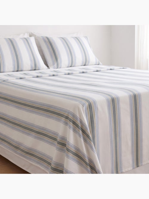 Set lenzuola 100% cotone con federa/e, righe larghe - gamusi. - Kiabi