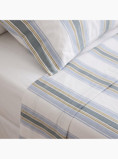 Set lenzuola 100% cotone con federa/e, righe larghe - gamusi. - Kiabi