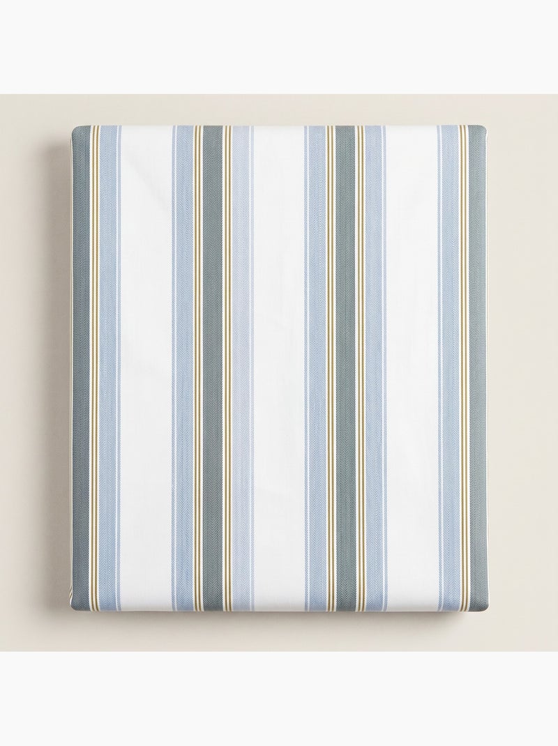 Set lenzuola 100% cotone con federa/e, righe larghe - gamusi. Blu - Kiabi