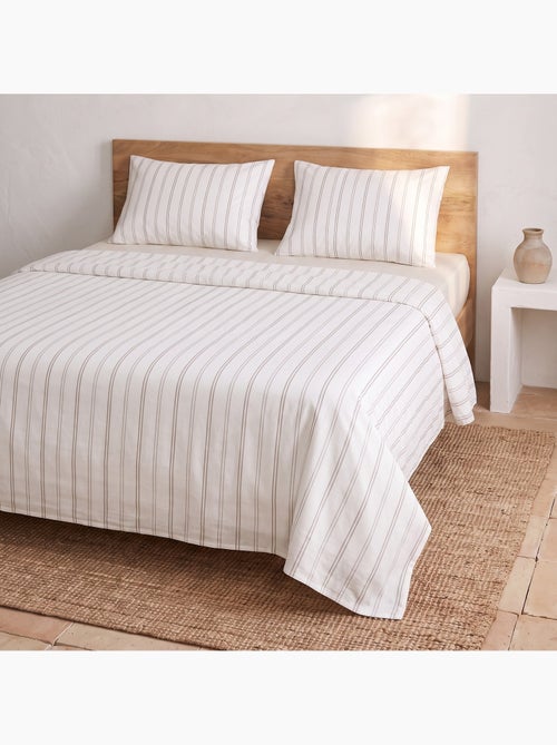 Set lenzuola 100% cotone con federa/e, righe sottili - gamusi. - Kiabi