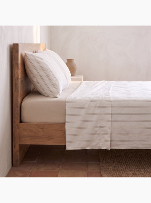 Set lenzuola 100% cotone con federa/e, righe sottili - gamusi. - Kiabi