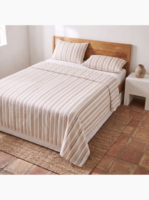Set lenzuola 100% cotone con federa/e, righe sottili - gamusi. - Kiabi