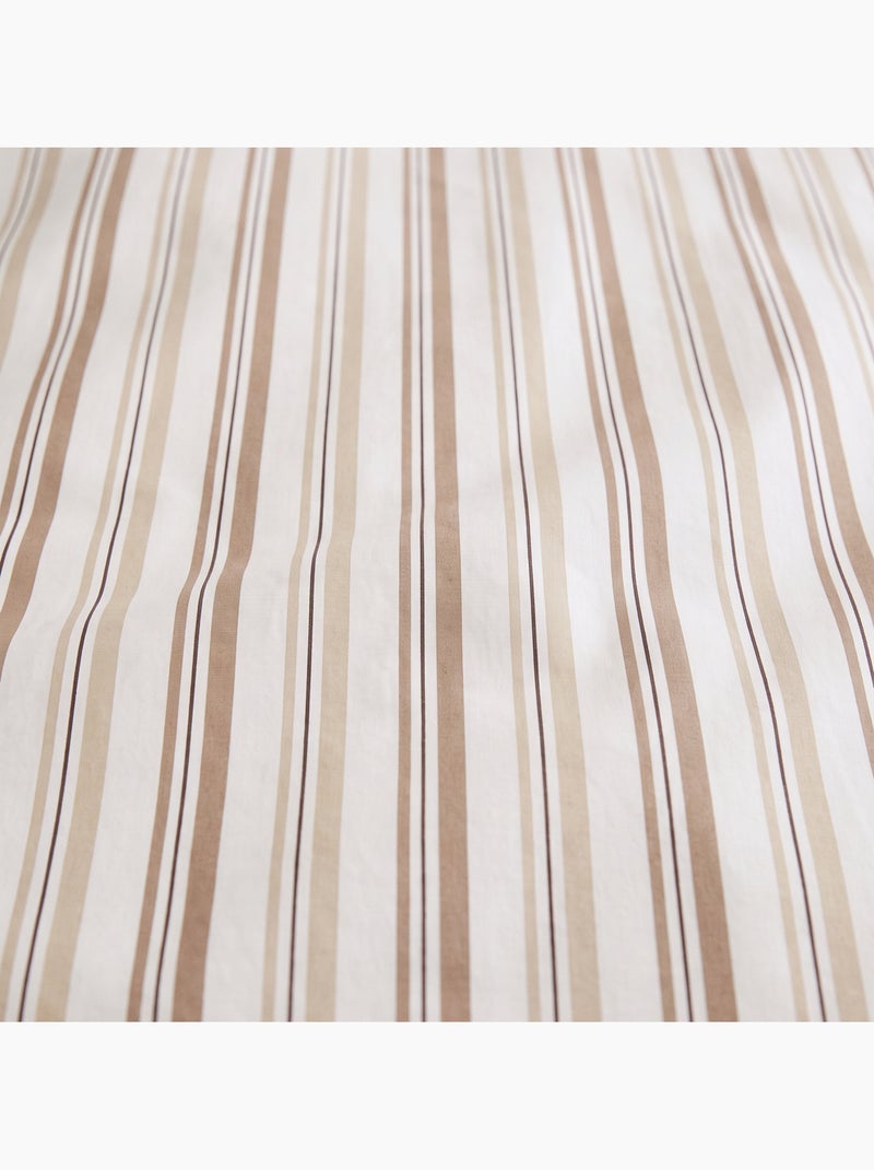 Set lenzuola 100% cotone con federa/e, righe sottili - gamusi. Beige - Kiabi