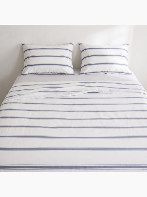 Set lenzuola 100% cotone con federa/e, righe sottili - gamusi. - Kiabi