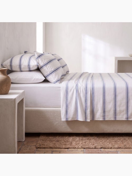 Set lenzuola 100% cotone con federa/e, righe sottili - gamusi. - Kiabi