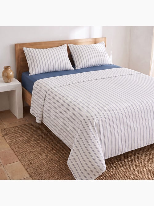 Set lenzuola 100% cotone con federa/e, righe sottili - gamusi. - Kiabi