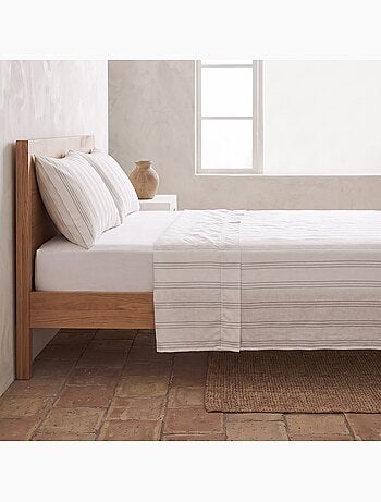 Set lenzuola 100% cotone con federa/e, righe sottili - gamusi.