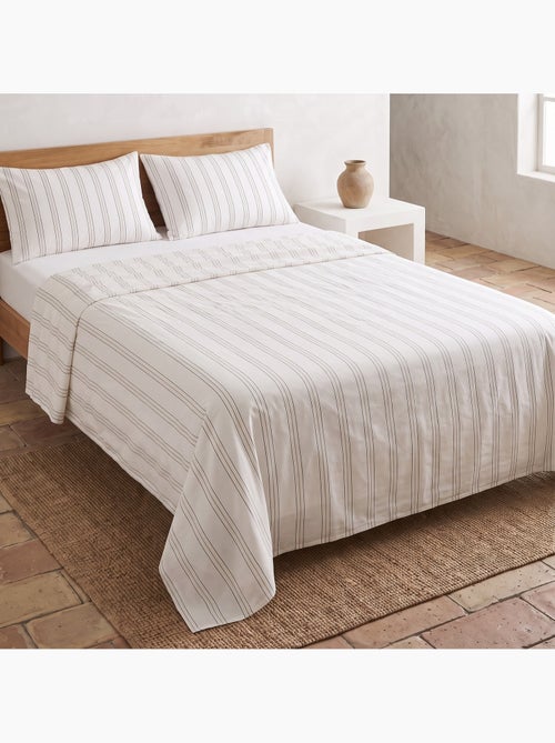 Set lenzuola 100% cotone con federa/e, righe sottili - gamusi. - Kiabi