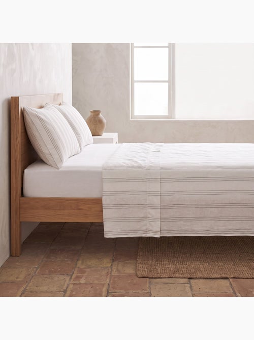 Set lenzuola 100% cotone con federa/e, righe sottili - gamusi. - Kiabi