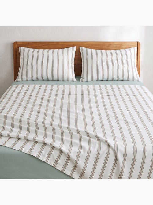 Set lenzuola 100% cotone con federa/e, righe sottili - gamusi. - Kiabi