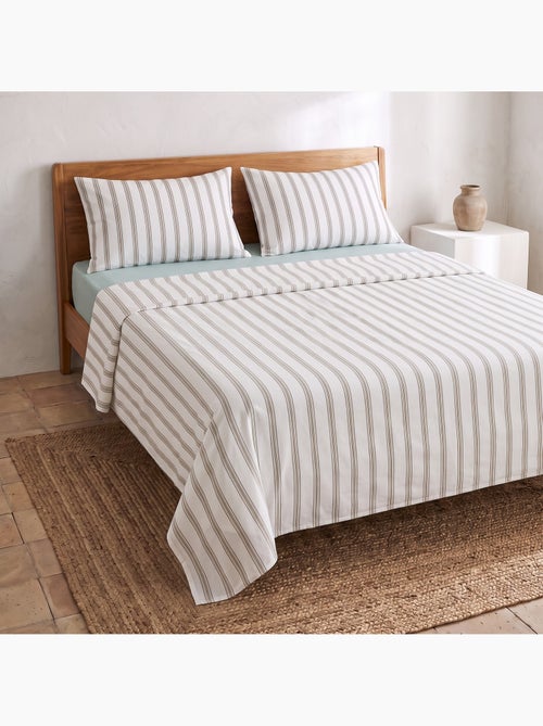 Set lenzuola 100% cotone con federa/e, righe sottili - gamusi. - Kiabi