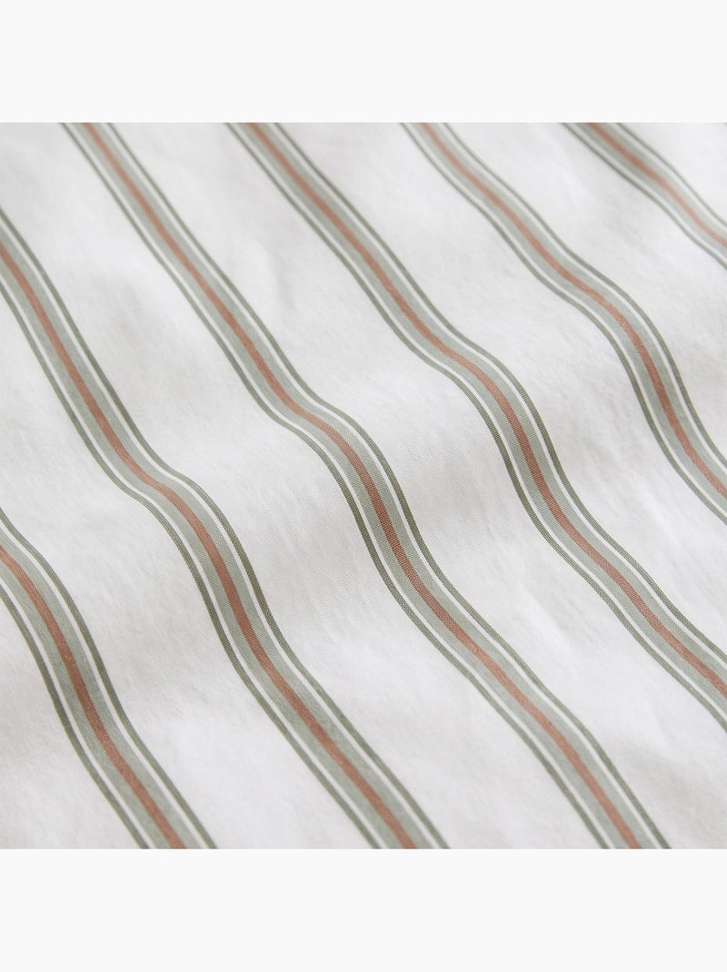 Set lenzuola 100% cotone con federa/e, righe sottili - gamusi. Verde salvia - Kiabi