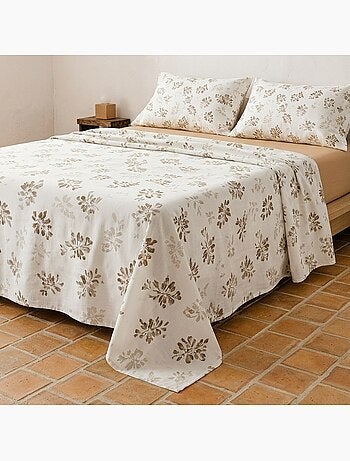 Set lenzuola 100% cotone con motivo floreale, include federa - Gamusi