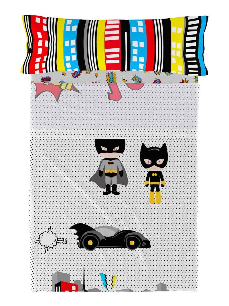 Set lenzuola 2 pezzi Bat "Happyfriday" Bianco - Kiabi