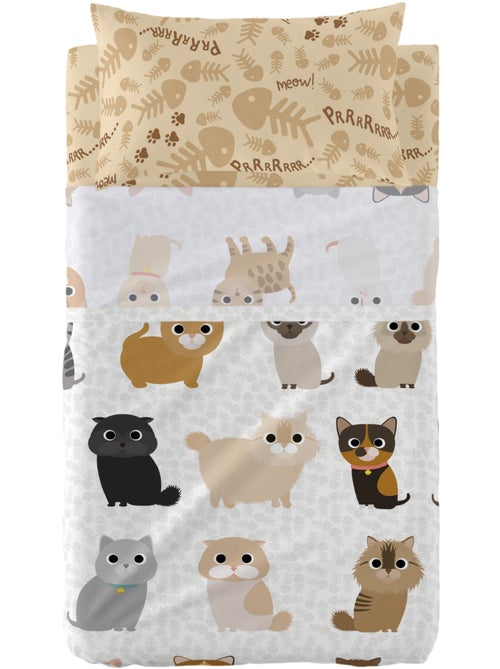 Set lenzuola 2 pezzi Cats "Happyfriday" - Kiabi