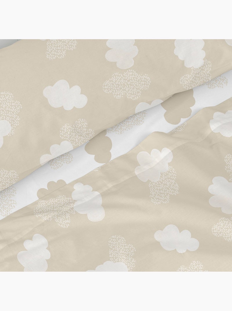 Set lenzuola 2 pezzi Clouds "Happyfriday" Beige - Kiabi