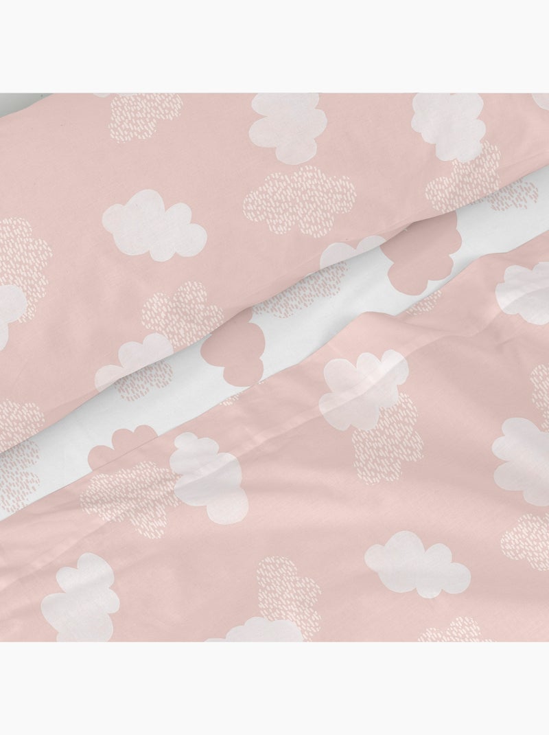Set lenzuola 2 pezzi Clouds "Happyfriday" Rosa - Kiabi