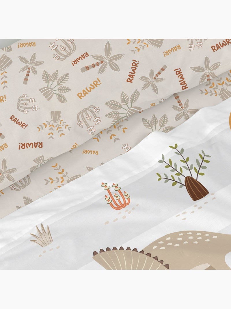 Set lenzuola 2 pezzi Dino family "Happyfriday" Bianco - Kiabi