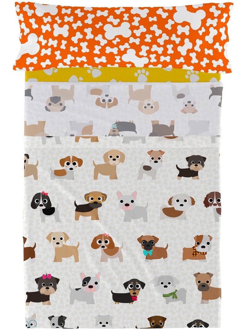 Set lenzuola 2 pezzi Dogs "Happyfriday" Multicolore - Kiabi