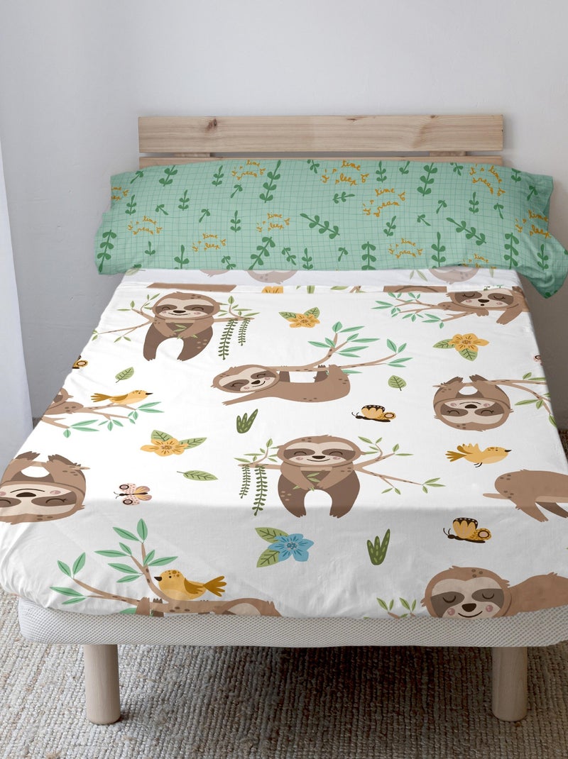 Set lenzuola 2 pezzi Happy sloth "Happyfriday" Bianco - Kiabi