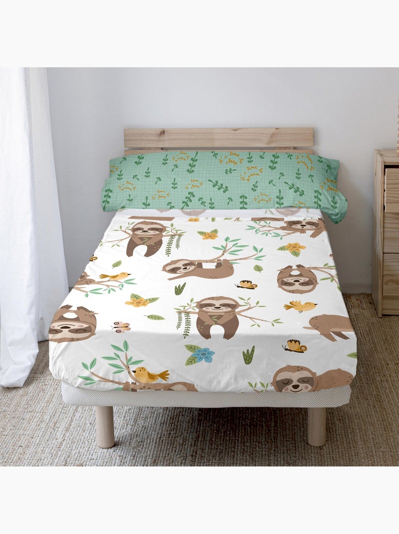 Set lenzuola 2 pezzi Happy sloth "Happyfriday" Multicolore - Kiabi