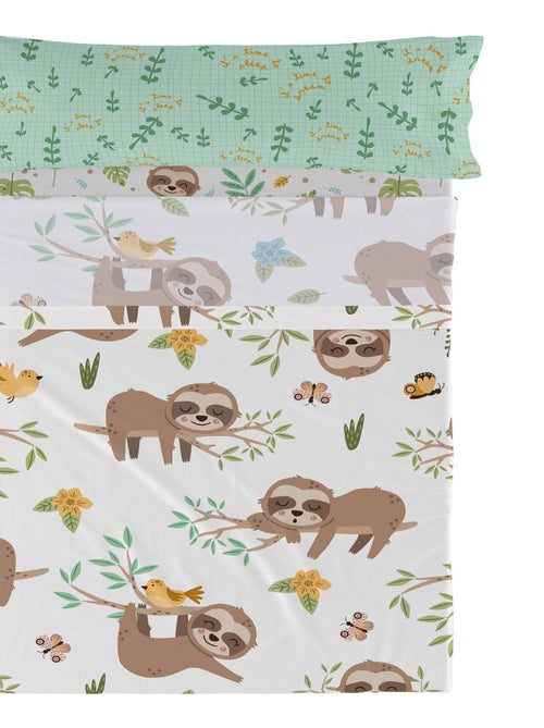 Set lenzuola 2 pezzi Happy sloth "Happyfriday" - Kiabi Set lenzuola 2 pezzi Happy sloth "Happyfriday" - Kiabi