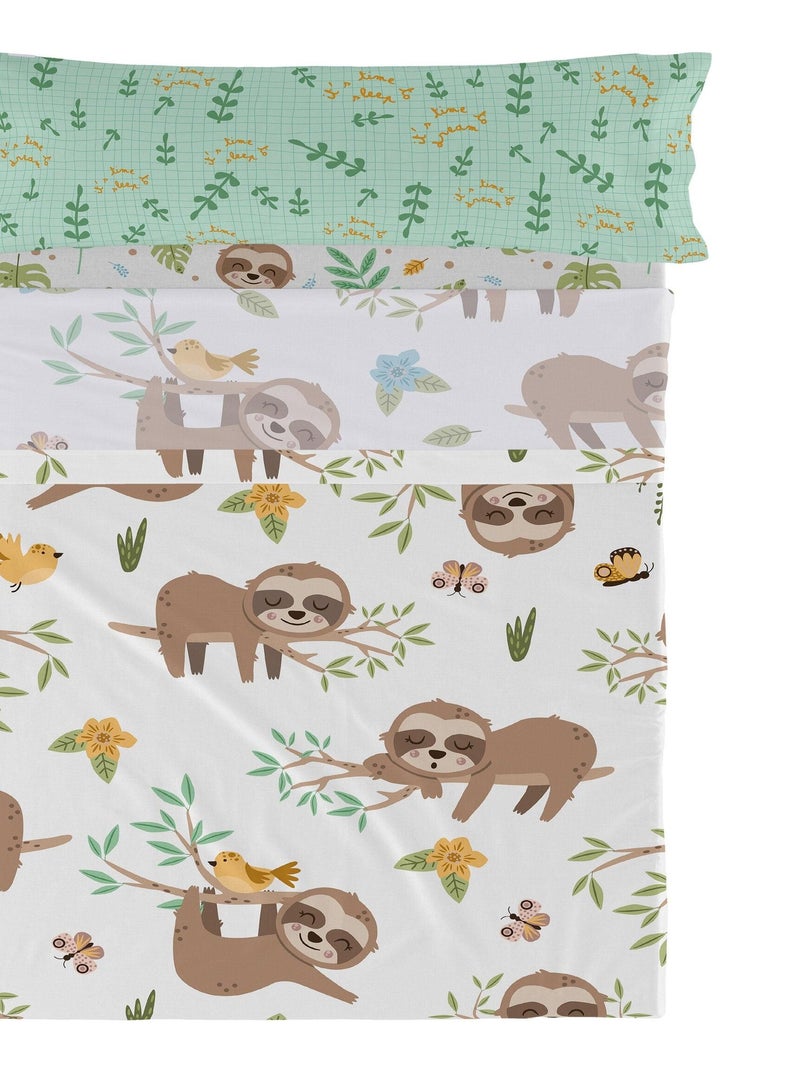 Set lenzuola 2 pezzi Happy sloth "Happyfriday" Multicolore - Kiabi