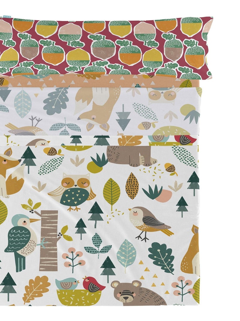 Set lenzuola 2 pezzi Harvestwood "Happyfriday" Multicolore - Kiabi