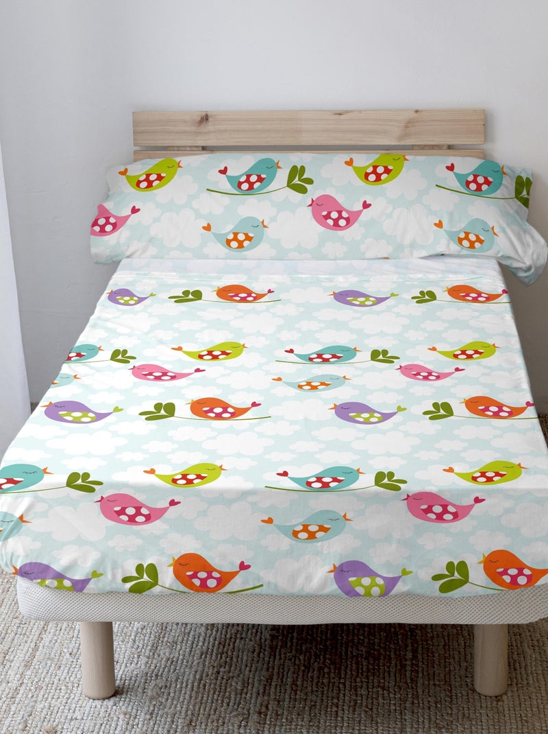 Set lenzuola 2 pezzi Little birds "Happyfriday" Bianco - Kiabi