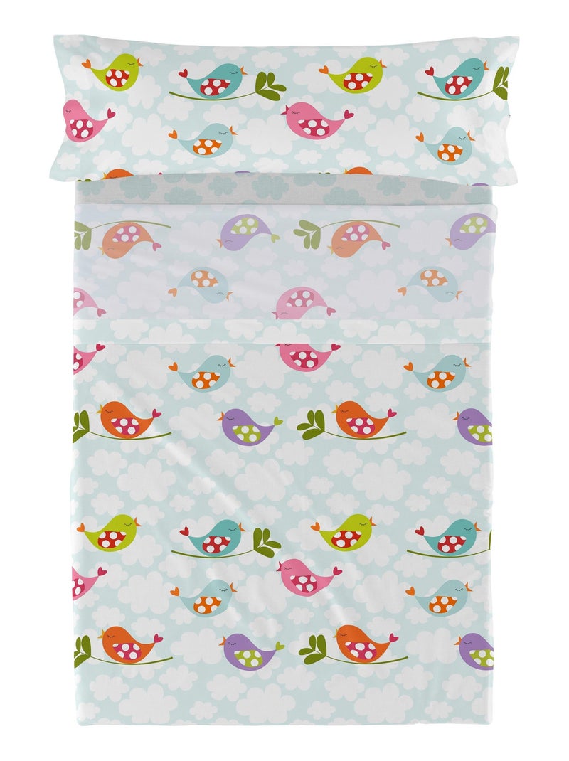 Set lenzuola 2 pezzi Little birds "Happyfriday" Bianco - Kiabi