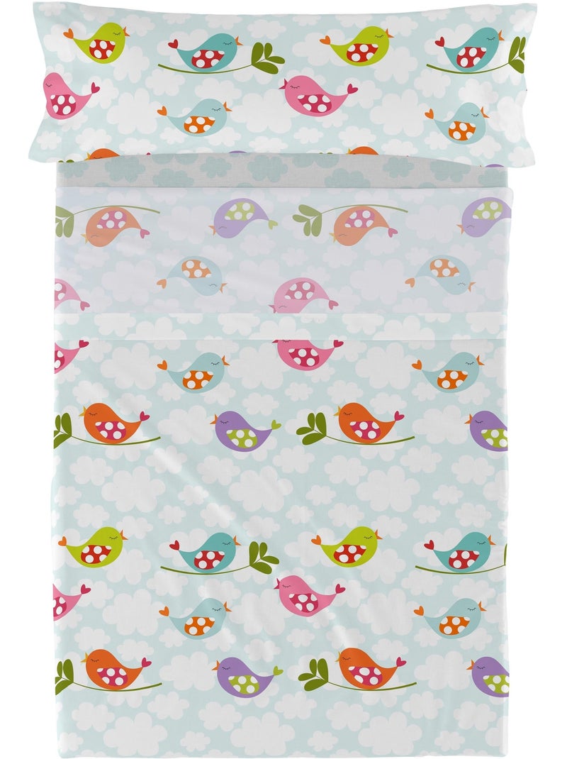 Set lenzuola 2 pezzi Little birds "Happyfriday" Multicolore - Kiabi