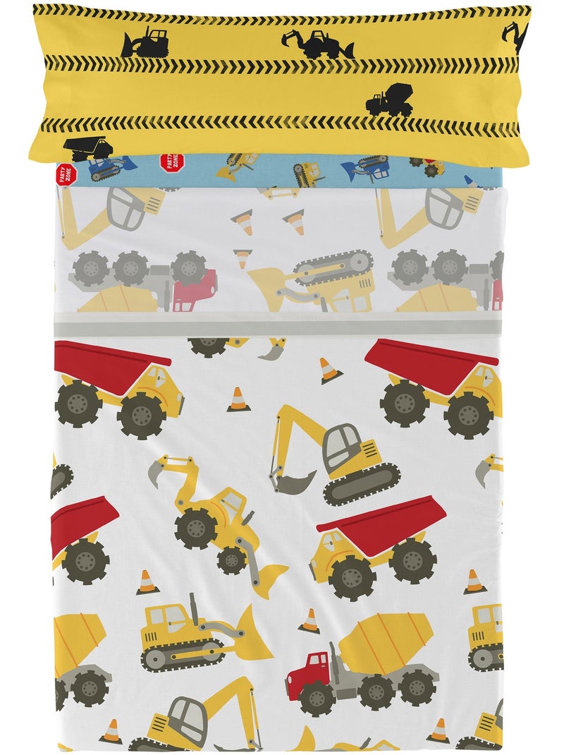 Set lenzuola 2 pezzi Machinery "Happyfriday" Multicolore - Kiabi