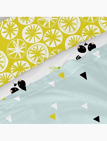 Set lenzuola 2 pezzi Panda garden blue "Happyfriday