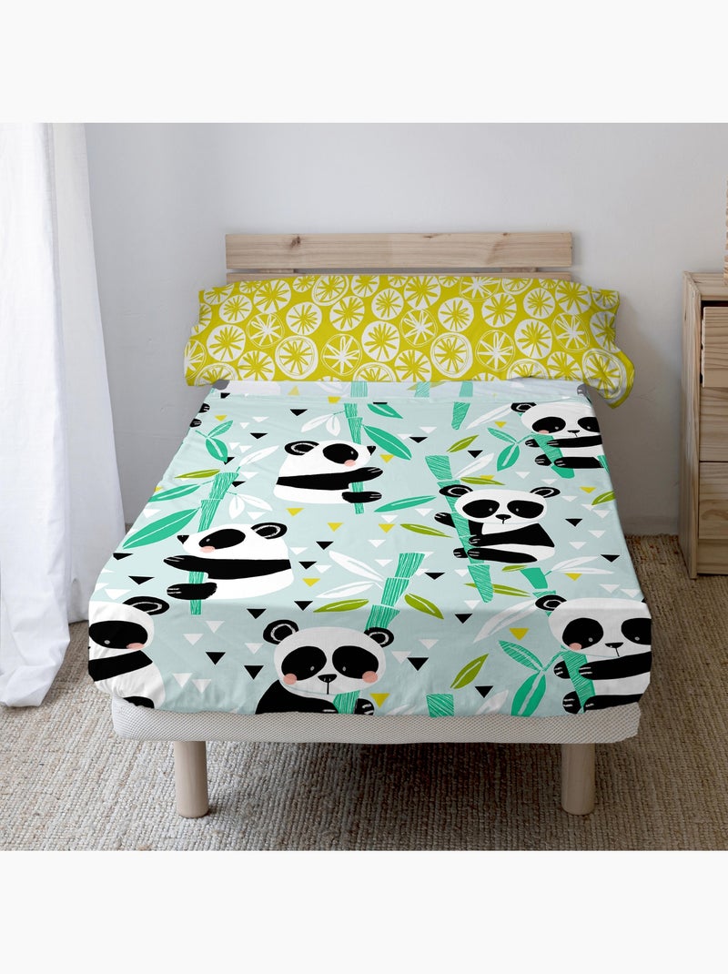 Set lenzuola 2 pezzi Panda garden blue "Happyfriday" Blu - Kiabi