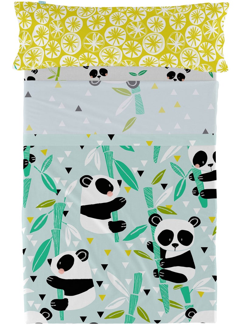Set lenzuola 2 pezzi Panda garden blue "Happyfriday" Blu - Kiabi