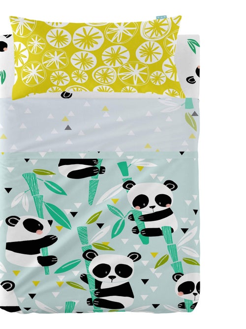 Set lenzuola 2 pezzi Panda garden blue "Happyfriday" - Kiabi