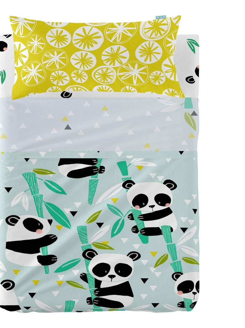 Set lenzuola 2 pezzi Panda garden blue "Happyfriday" Blu - Kiabi