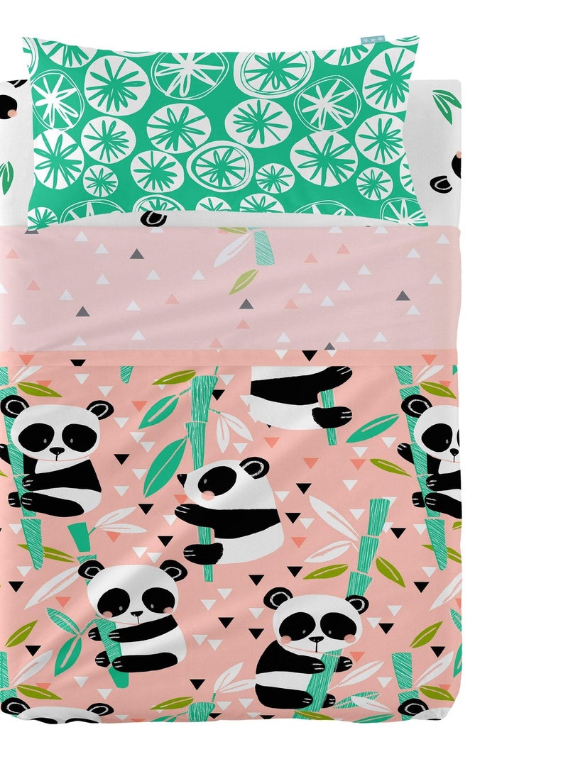 Set lenzuola 2 pezzi Panda garden "Happyfriday" Rosa - Kiabi