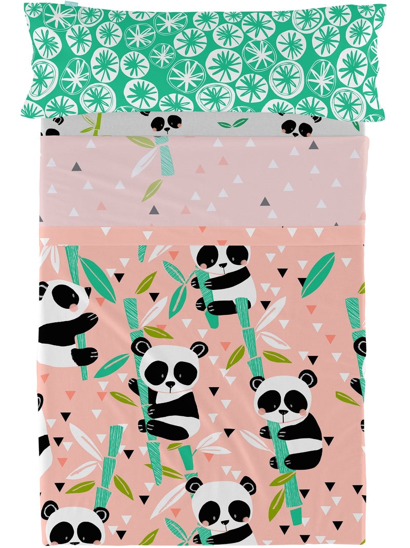Set lenzuola 2 pezzi Panda garden "Happyfriday" Rosa - Kiabi