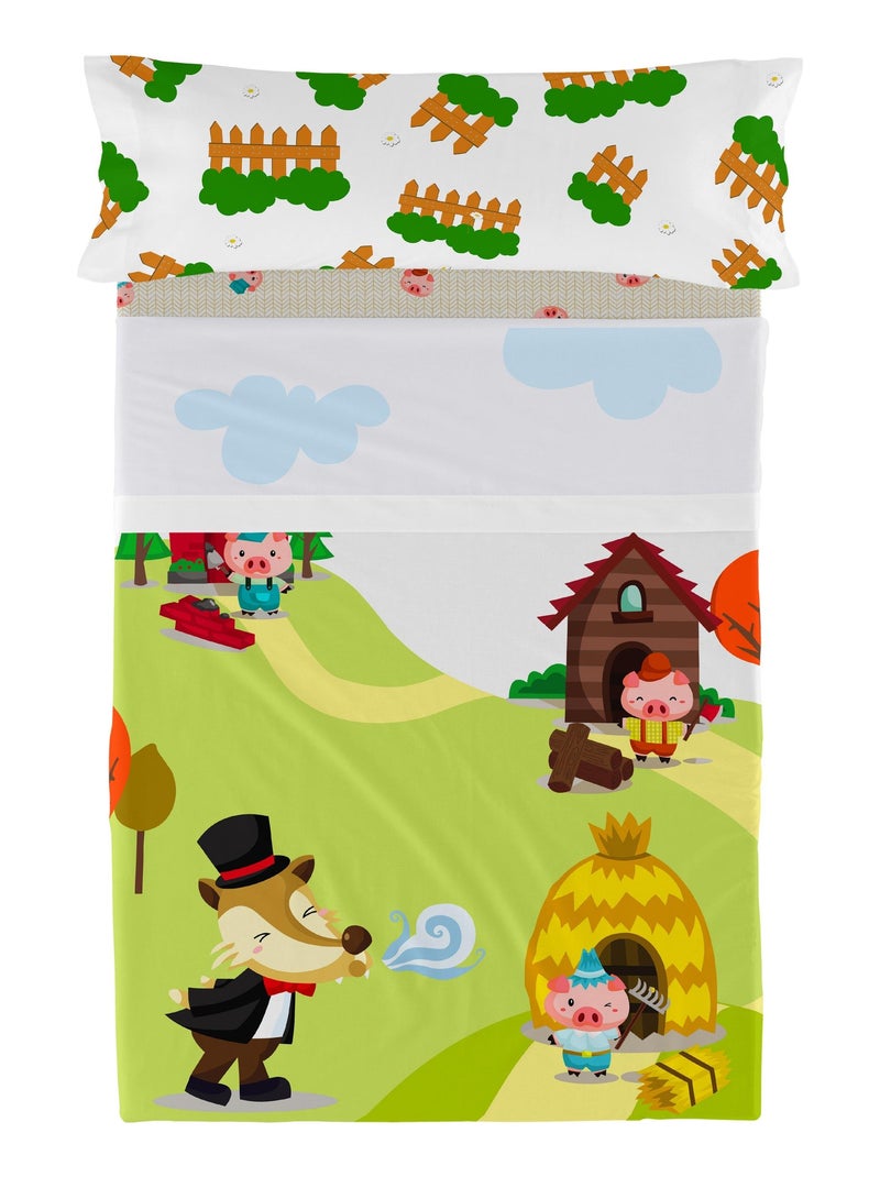 Set lenzuola 2 pezzi Piggys "Happyfriday" Bianco - Kiabi