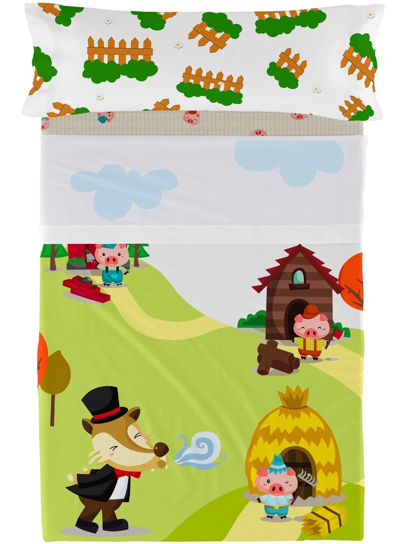Set lenzuola 2 pezzi Piggys "Happyfriday" Multicolore - Kiabi