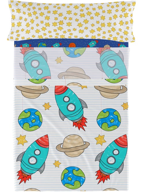 Set lenzuola 2 pezzi Space rocket "Happyfriday" - Kiabi Set lenzuola 2 pezzi Space rocket "Happyfriday" - Kiabi