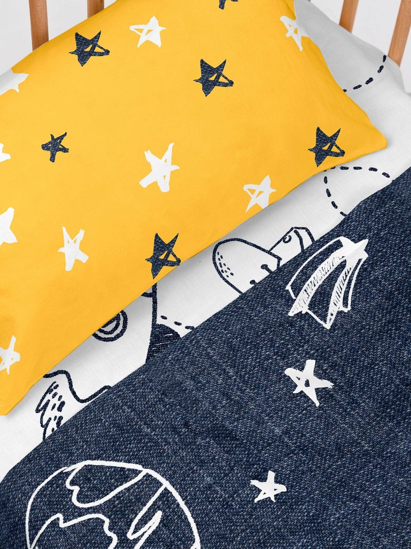 Set lenzuola 2 pezzi Starspace "Happyfriday" Bianco - Kiabi
