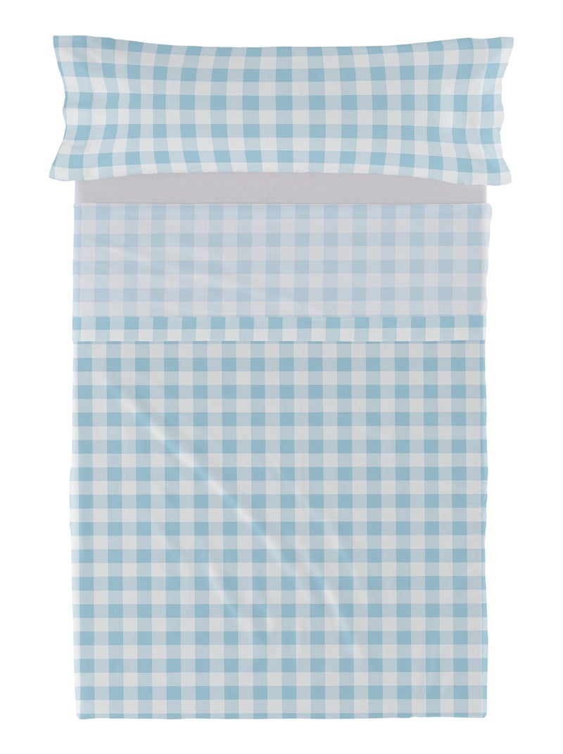 Set lenzuola 2 pezzi Vichy "Happyfriday" Blu - Kiabi