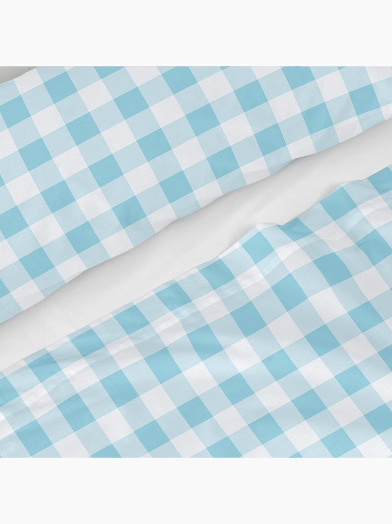 Set lenzuola 2 pezzi Vichy "Happyfriday" Blu - Kiabi