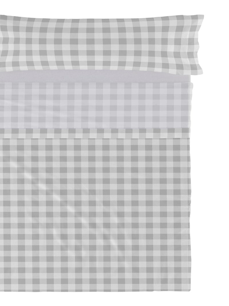 Set lenzuola 2 pezzi Vichy "Happyfriday" Grigio - Kiabi